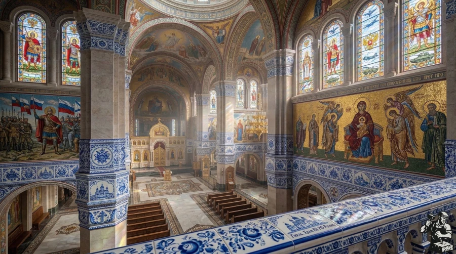 vnutrennee-ubranstvo-pravoslavnogo-hrama-v-stile-gzhel